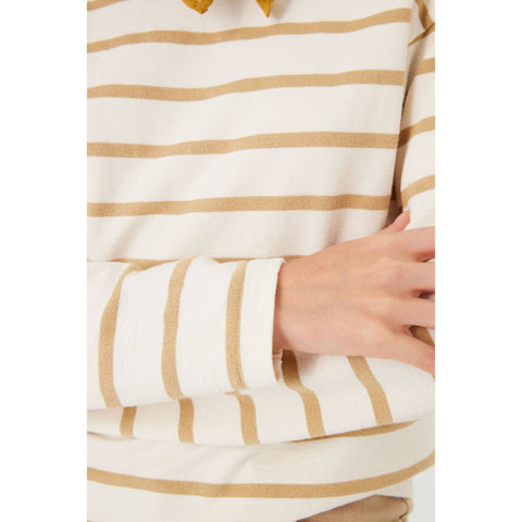 Cream with Gold Stripes Sweater