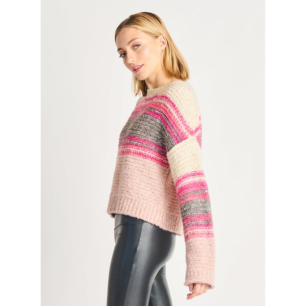 Pink and Grey Stripe Sweater
