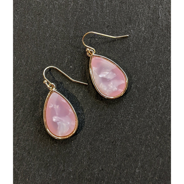 Pink Moonstone Drop Earring
