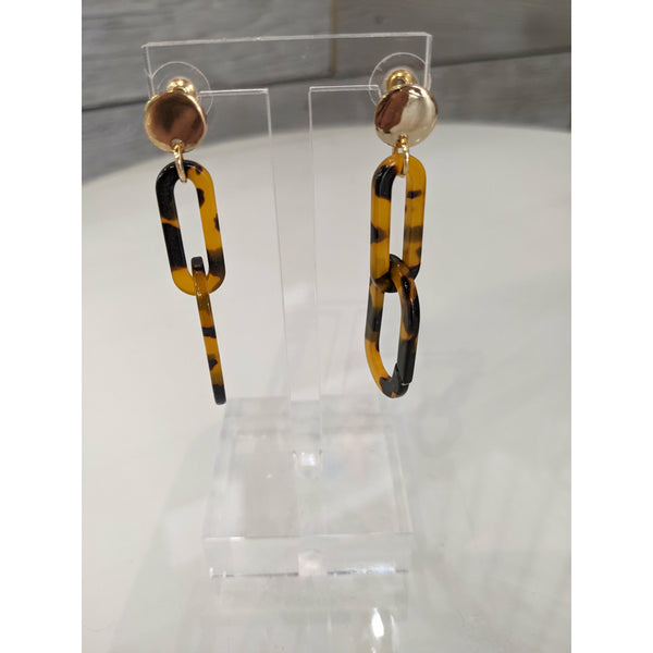 Resin Leopard Chain Drop Earring
