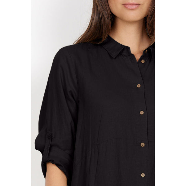 Black Linen Two Way Tunic Dress