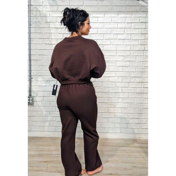Espresso Crop Sweatshirt