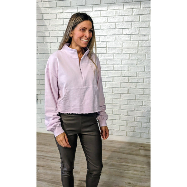 Lavender Crop kangaroo top