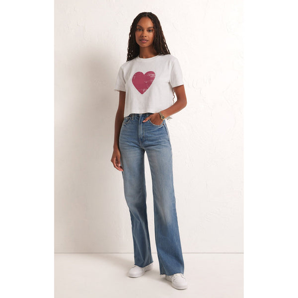 You are My Heart Cropped White Tee