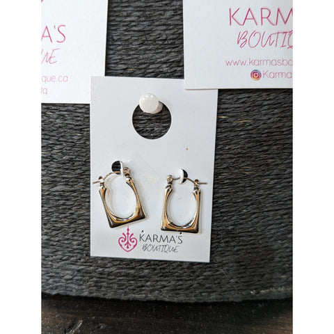 Gold Plated Square Hoops