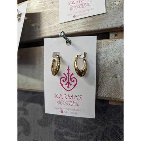 Gold Plated Oval Chunky Hoops