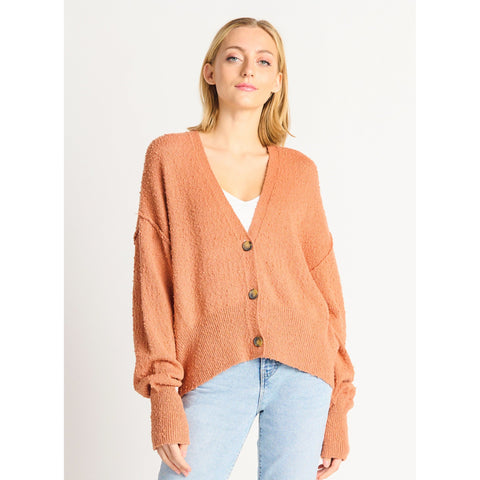 Toffee Boucle Cardigan