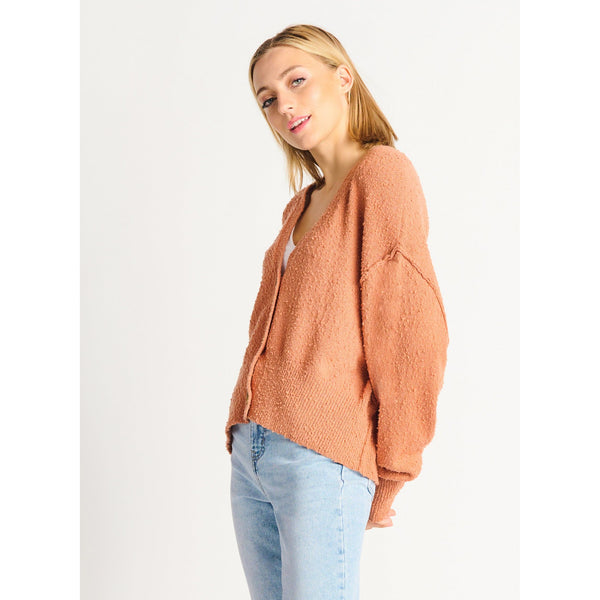 Toffee Boucle Cardigan