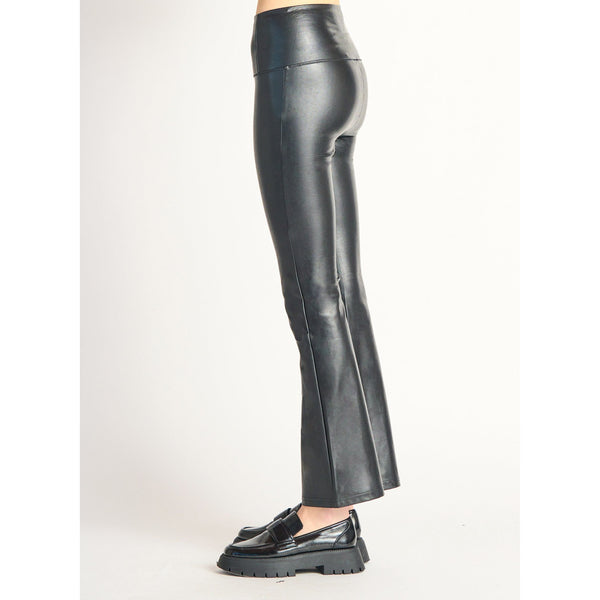 Black Vegan Leather Flare Legging