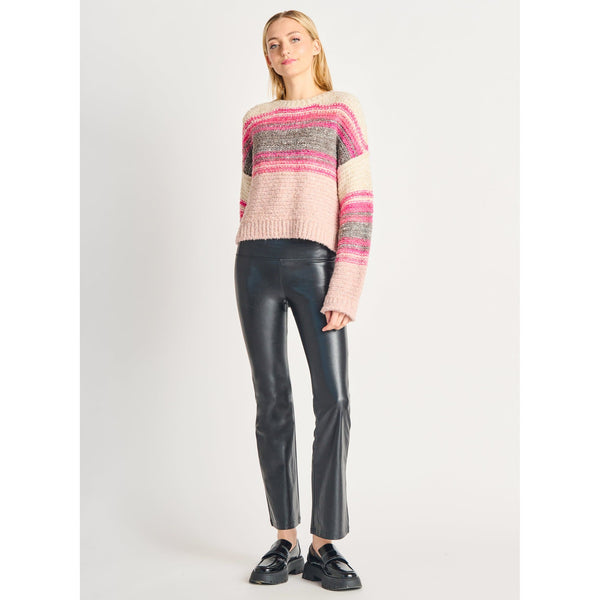 Pink and Grey Stripe Sweater