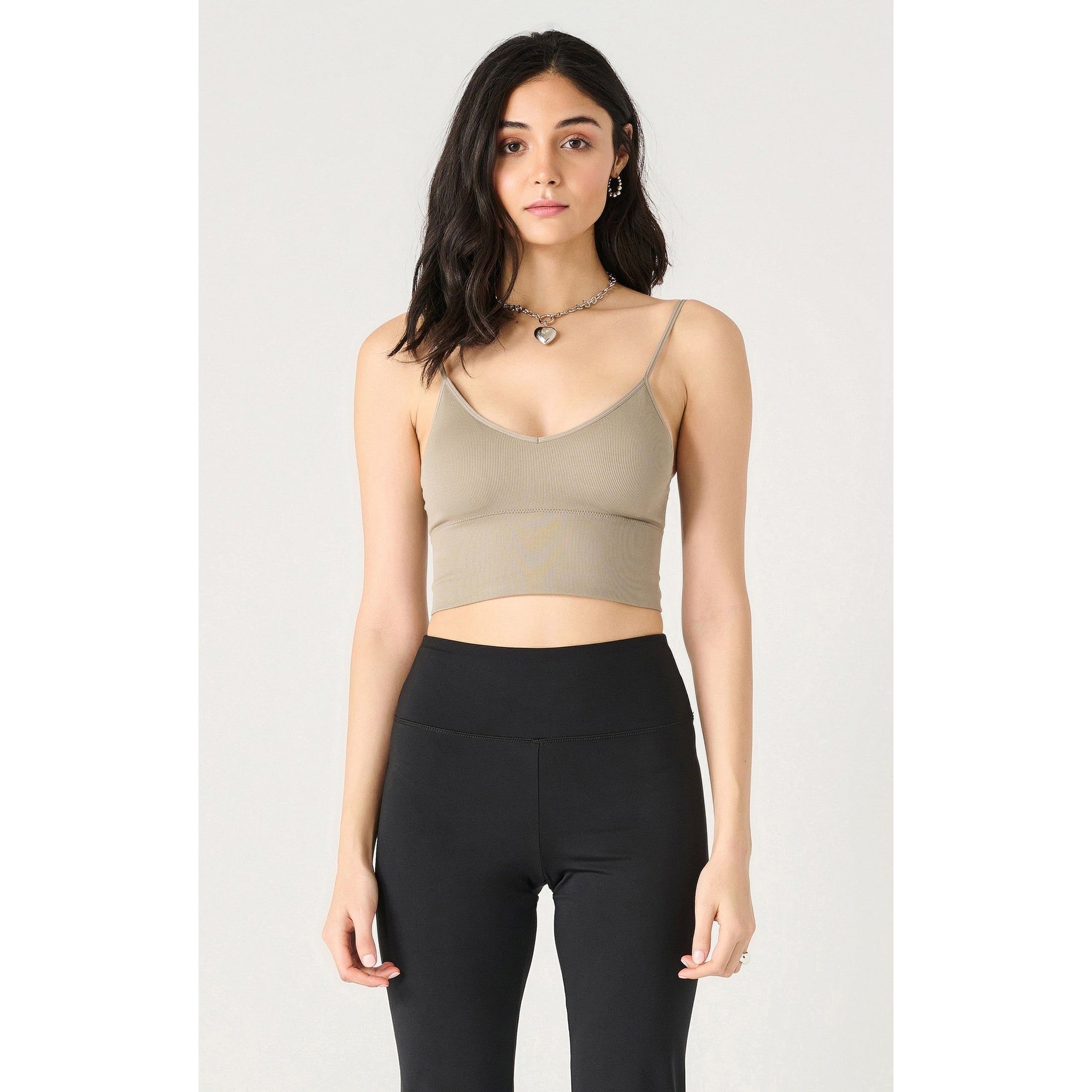 taupe seamless bra top