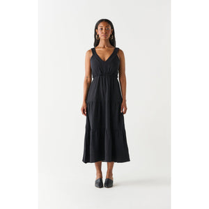 Black Tiered Midi Dress