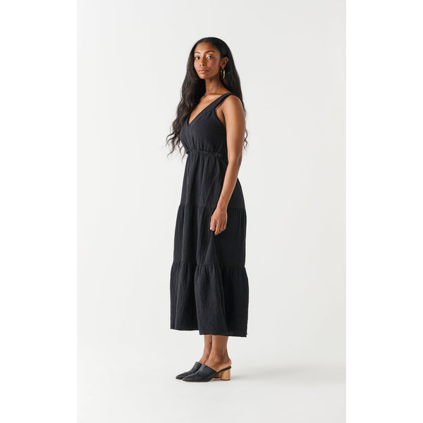 Black Tiered Midi Dress