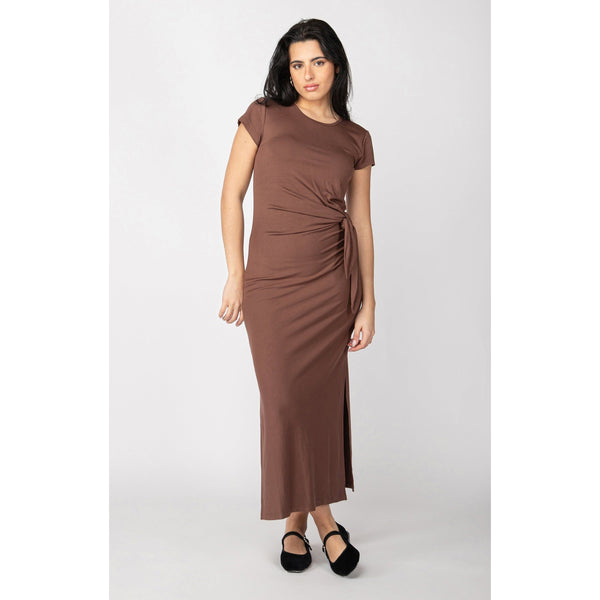 Cocoa Knotted Midi Dress