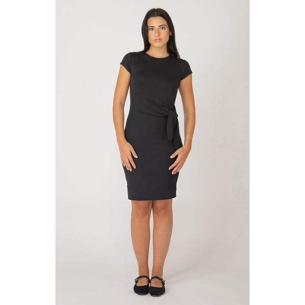 Black Short Faux Wrap Dress