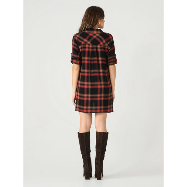 Rust Plaid Shirt Dress