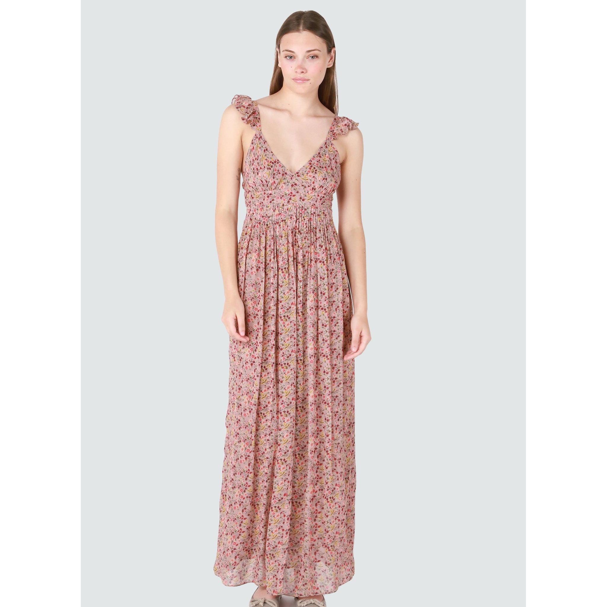 Soft Taupe Floral Maxi
