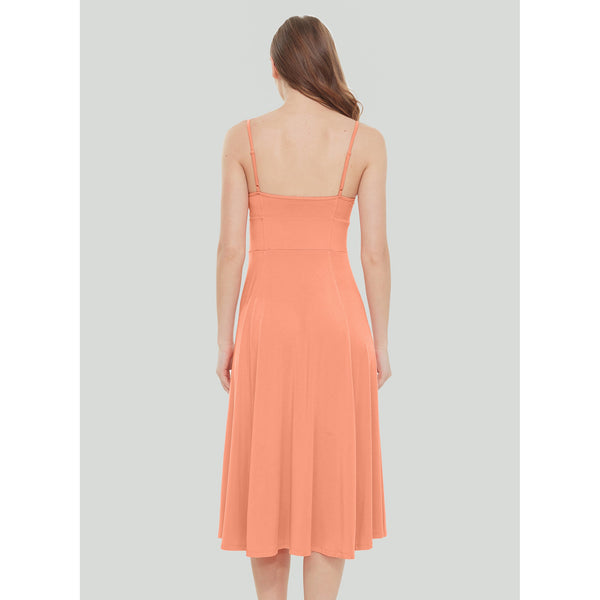 Peach Coral Bodice Dress