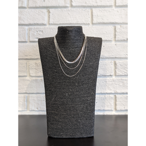 Silver Tripled Layered Necklace
