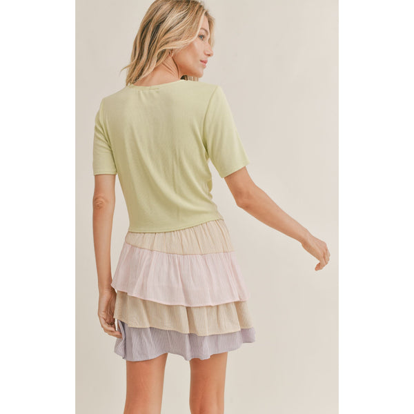 Pistachio Green Rouched Top