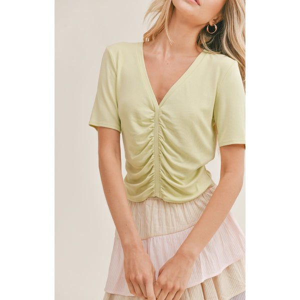 Pistachio Green Rouched Top