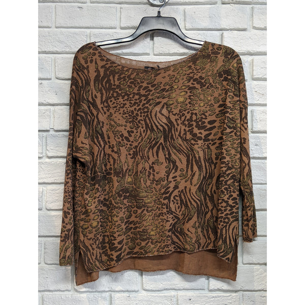 Carmel Animal Print Sweater - Karmas Boutique YEG