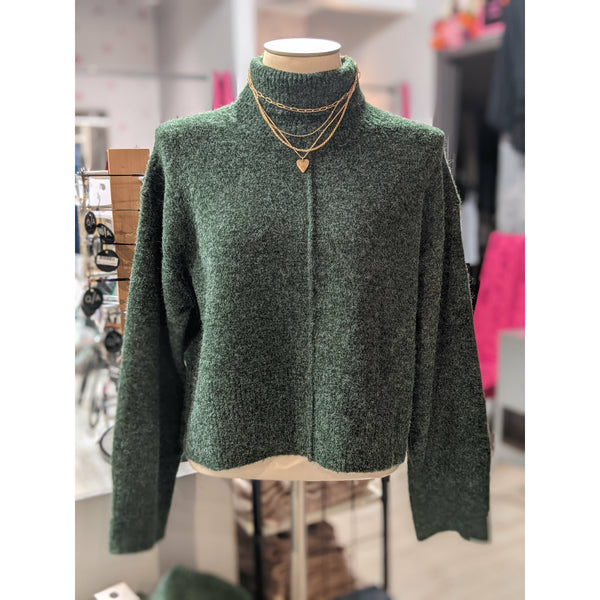 Forest Green Crop Sweater