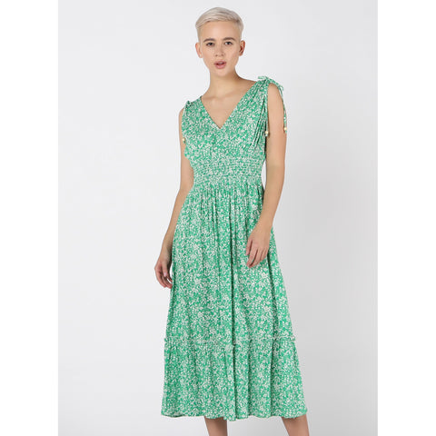 Kelly Green Floral Midi dress