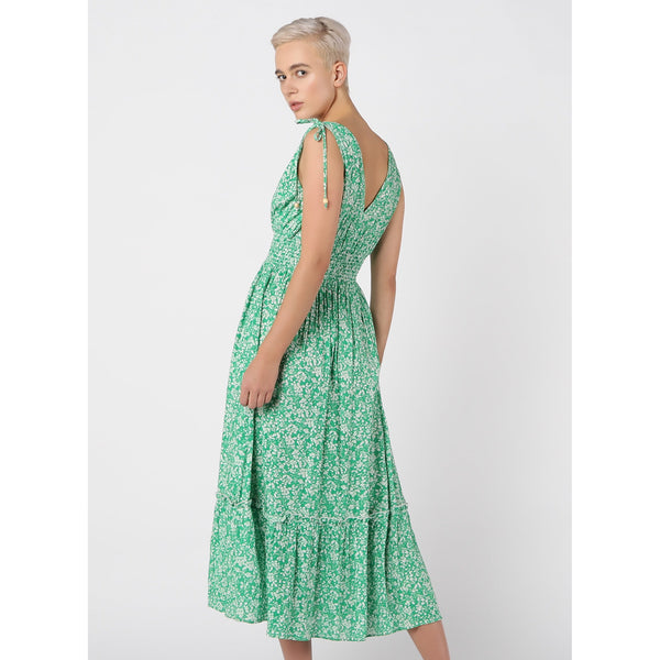 Kelly Green Floral Midi dress